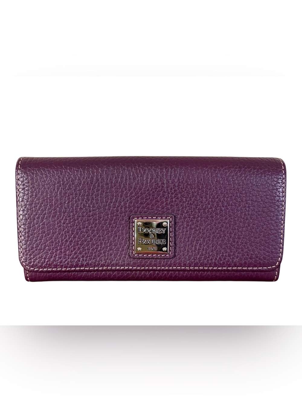 Dooney & Bourke Plum Wine Pebble Grain Leather Wallet